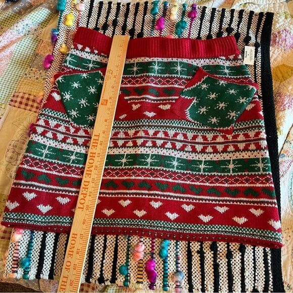 Love On A Hanger NWT Ugly Christmas Sweater Mini Skirt Sz M Red Green Fair Isle - Picture 8 of 10
